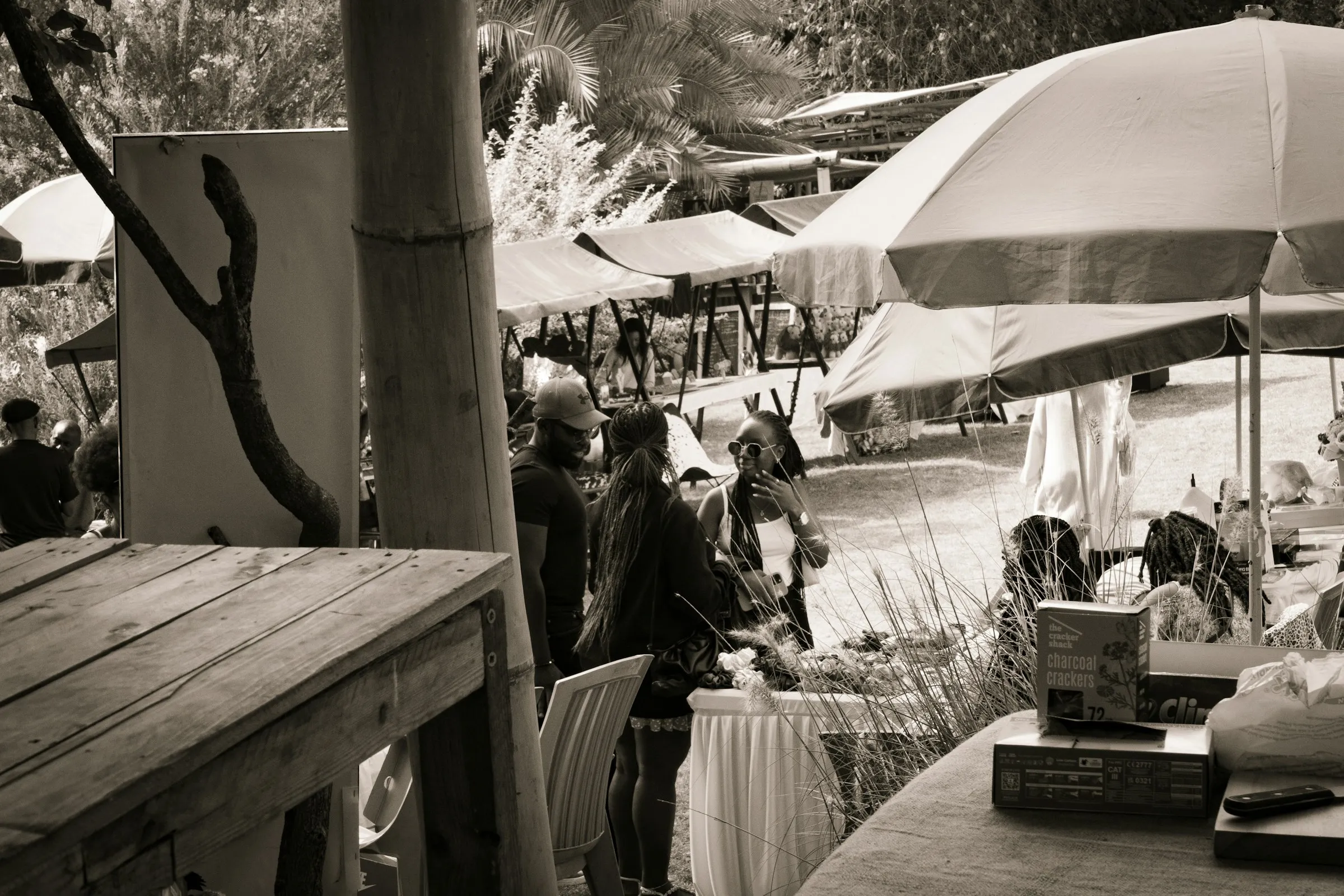 Shoppers and traders at an outdoor market in Kenya